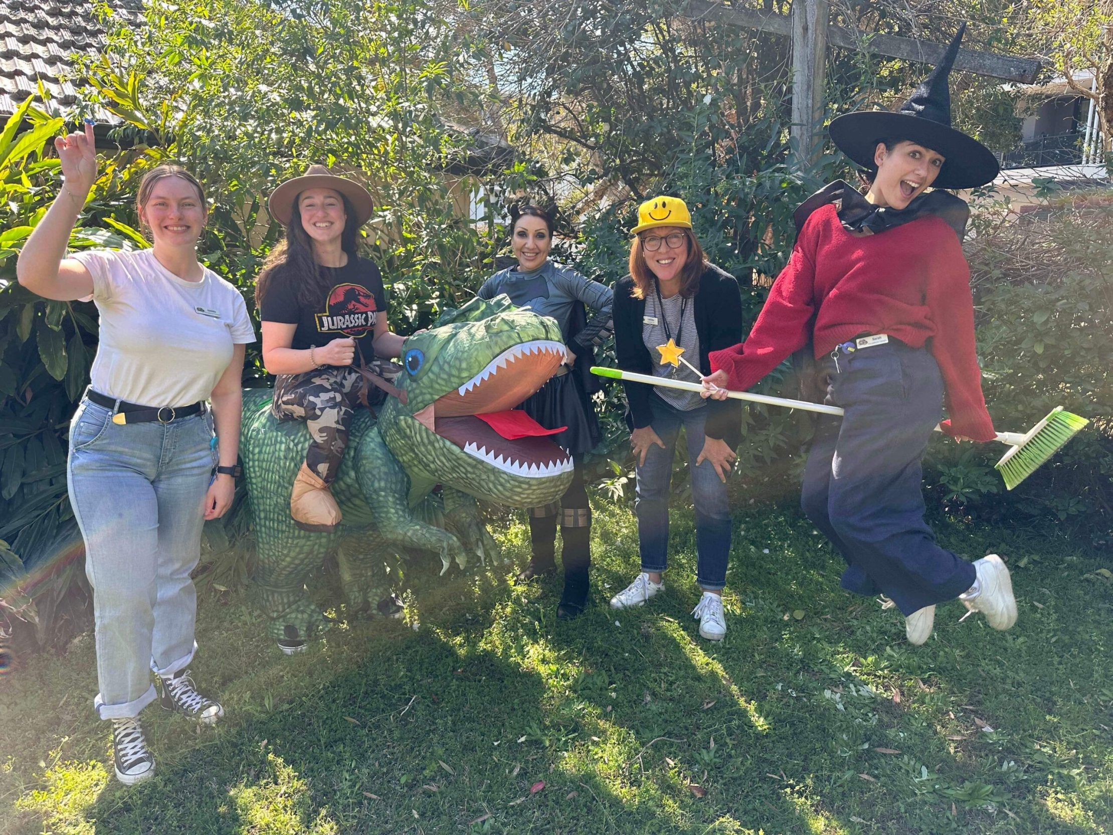 OT for Kids therapists in dress-up costumes, showing the team’s playful personality